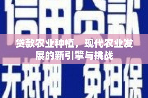 田寮贷款农业种植，现代农业发展的新引擎与挑战