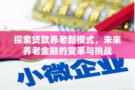 田寮探索贷款养老新模式，未来养老金融的变革与挑战