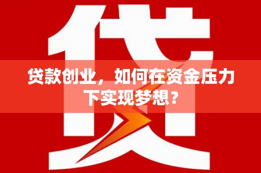 田寮贷款创业，如何在资金压力下实现梦想？